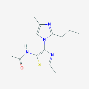 molecular formula C13H18N4OS B8342112 N-(2-methyl-4-(4-methyl-2-propyl-1H-imidazol-1-yl)thiazol-5-yl)acetamide 