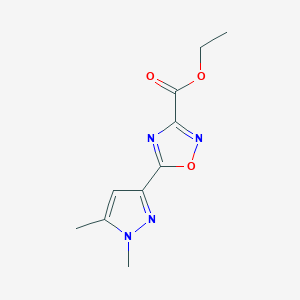 molecular formula C10H12N4O3 B8342283 Ethyl 5-(1,5-dimethyl-1H-pyrazol-3-yl)-1,2,4-oxadiazole-3-carboxylate 