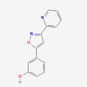 molecular formula C14H10N2O2 B8342289 5-[3-Hydroxyphenyl]-3-[pyridin-2-yl]-1,2-oxazole 