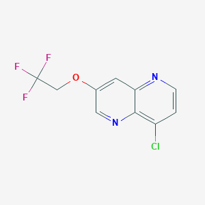 molecular formula C10H6ClF3N2O B8342337 8-Chloro-3-(2,2,2-trifluoroethoxy)-1,5-naphthyridine 
