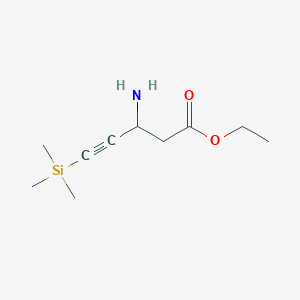molecular formula C10H19NO2Si B8342353 Ethyl 3-amino-5-(trimethylsilyl)-4-pentynoate CAS No. 149193-78-2