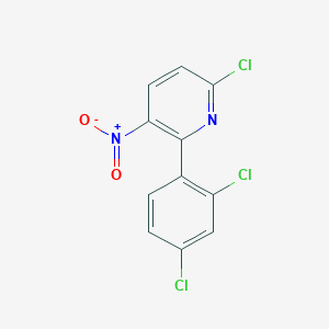 molecular formula C11H5Cl3N2O2 B8342355 2-(2,4-Dichlorophenyl)-6-chloro-3-nitropyridine 