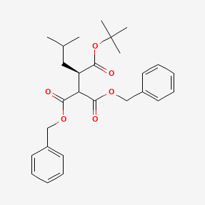 molecular formula C27H34O6 B8342380 (R)-4-Methylpentane-1,1,2-tricarboxylic acid 1,1-dibenzyl 2-tert-butyl ester 