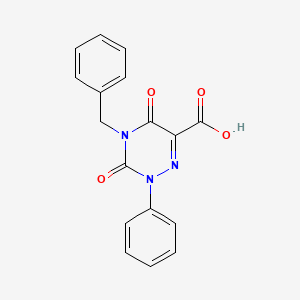 molecular formula C17H13N3O4 B8342388 2-Phenyl-4-benzyl-3,5-dioxo-2,3,4,5-tetrahydro-1,2,4-triazine-6-carboxylic acid 