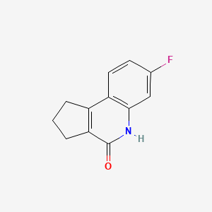 molecular formula C12H10FNO B8342428 7-Fluoro-1,2,3,5-tetrahydrocyclopenta[c]quinolin-4-one 