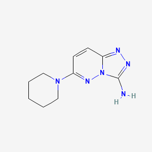 molecular formula C10H14N6 B8342468 6-Piperidin-1-yl-[1,2,4]triazolo[4,3-b]pyridazin-3-ylamine 