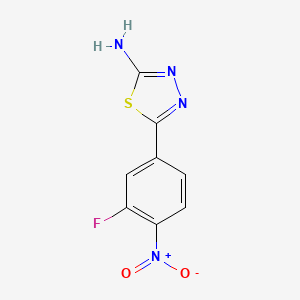 molecular formula C8H5FN4O2S B8342502 5-(3-Fluoro-4-nitrophenyl)-1,3,4-thiadiazol-2-amine 
