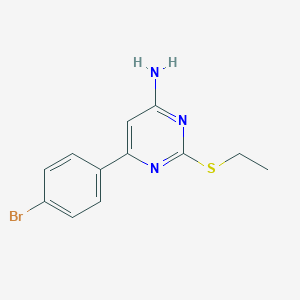 molecular formula C12H12BrN3S B8342508 6-(4-Bromophenyl)-2-(ethylthio)pyrimidin-4-amine 