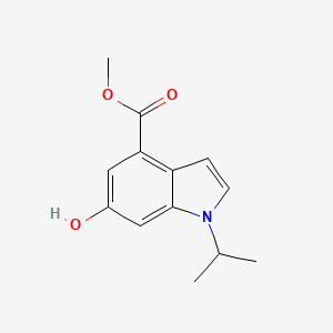 molecular formula C13H15NO3 B8342513 6-hydroxy-1-isopropyl-1H-indole-4-carboxylic acid methyl ester 