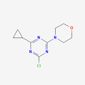 molecular formula C10H13ClN4O B8342519 2-Chloro-4-cyclopropyl-6-morpholino-1,3,5-triazine 