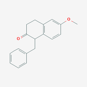 molecular formula C18H18O2 B8342565 1-benzyl-6-methoxy-3,4-dihydro-1H-naphthalen-2-one 