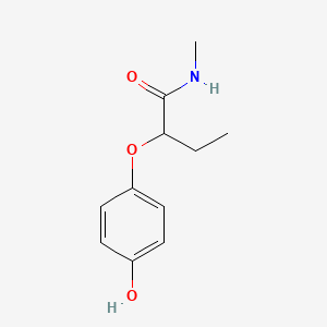 molecular formula C11H15NO3 B8342586 (RS)-2-(4-hydroxy-phenoxy)-N-methyl-butyramide 