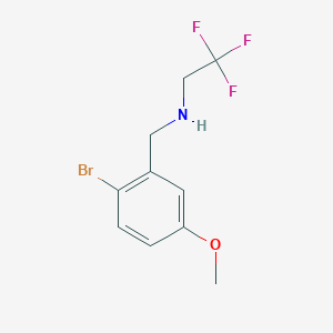 molecular formula C10H11BrF3NO B8342591 3[N-(2,2,2-trifluoroethyl)aminomethyl]-4-bromoanisole 