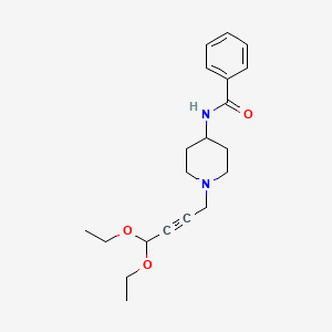molecular formula C20H28N2O3 B8342604 N-[1-(4,4-diethoxy-2-butynyl)-4-piperidinyl]benzamide 