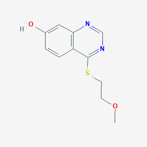 molecular formula C11H12N2O2S B8342614 7-Hydroxy-4-(2-methoxyethylsulphanyl)quinazoline 