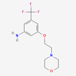 molecular formula C13H17F3N2O2 B8342665 3-(2-Morpholinoethoxy)-5-(trifluoromethyl)aniline 