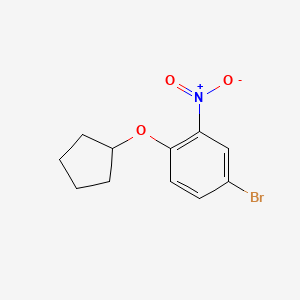 molecular formula C11H12BrNO3 B8342672 4-Bromo-1-cyclopentoxy-2-nitrobenzene CAS No. 871830-22-7