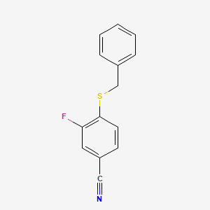 molecular formula C14H10FNS B8342700 4-Benzylthio-3-fluorobenzonitrile 
