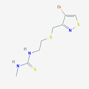 molecular formula C8H12BrN3S3 B8342819 N-(2-{[(4-Bromo-1,2-thiazol-3-yl)methyl]sulfanyl}ethyl)-N'-methylthiourea CAS No. 57073-19-5