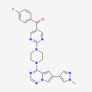 (4-fluorophenyl)(2-(4-(6-(1-methyl-1H-pyrazol-4-yl)pyrrolo[2,1-f][1,2,4]triazin-4-yl)piperazin-1-yl)pyrimidin-5-yl)methanone