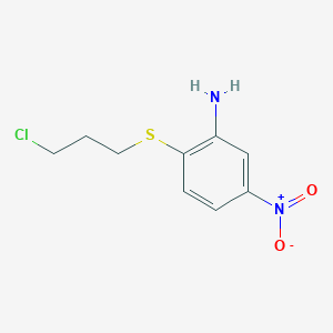 molecular formula C9H11ClN2O2S B8342923 2-(3-Chloropropylthio)-5-nitrobenzenamine 