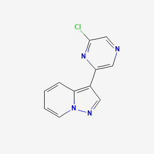 molecular formula C11H7ClN4 B8342926 3-(6-Chloropyrazin-2-yl)pyrazolo[1,5-a]pyridine 