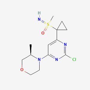 molecular formula C13H19ClN4O2S B8342963 (3R)-4-(2-chloro-6-(1-(S-methylsulfonimidoyl)cyclopropyl)pyrimidin-4-yl)-3-methylmorpholine 