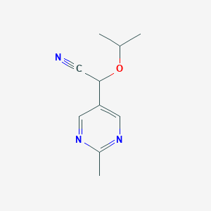 molecular formula C10H13N3O B8342992 2-Isopropoxy-2-(2-methylpyrimidin-5-yl)acetonitrile 