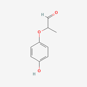 molecular formula C9H10O3 B8343000 2-(4-Hydroxyphenoxy)propanal 