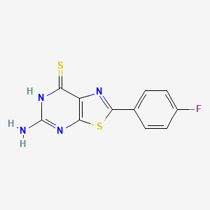 molecular formula C11H7FN4S2 B8343005 5-Amino-2-(4-fluorophenyl)thiazolo[5,4-d]pyrimidine-7-thiol 