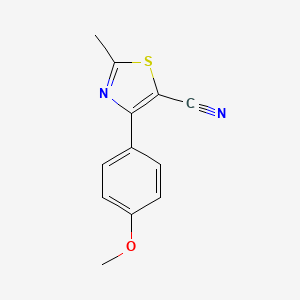 molecular formula C12H10N2OS B8343038 4-(4-Methoxy-phenyl)-2-methyl-thiazole-5-carbonitrile 
