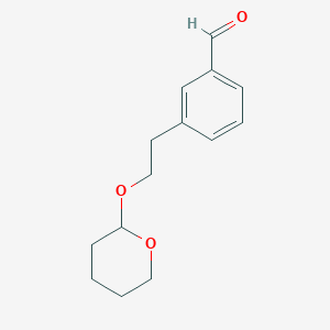 molecular formula C14H18O3 B8343045 3-[2-(Tetrahydro-pyran-2-yloxy)-ethyl]-benzaldehyde 