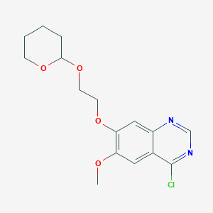 molecular formula C16H19ClN2O4 B8343046 4-Chloro-6-methoxy-7-(2-tetrahydropyran-2-yloxyethoxy)quinazoline 