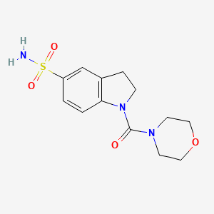 molecular formula C13H17N3O4S B8343067 1-(Morpholine-4-carbonyl)indoline-5-sulfonamide 