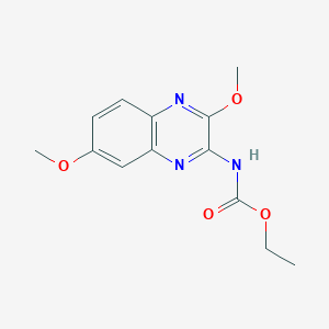 molecular formula C13H15N3O4 B8343068 Ethyl N-(2,6-dimethoxyquinoxalin-3-yl)carbamate 