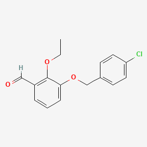 molecular formula C16H15ClO3 B8343109 3-(4-Chloro-benzyloxy)-2-ethoxy-benzaldehyde 