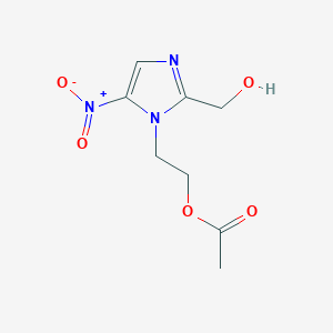 molecular formula C8H11N3O5 B8343122 1-(2-Acetoxyethyl)-2-hydroxymethyl-5-nitroimidazole 