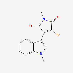molecular formula C14H11BrN2O2 B8343142 2-bromo-3-(1-methyl-1H-indol-3-yl)-N-methylmaleimide CAS No. 133053-45-9