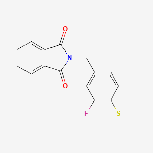 molecular formula C16H12FNO2S B8343268 2-(3-Fluoro-4-methylsulfanyl-benzyl)-isoindole-1,3-dione 