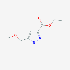 molecular formula C9H14N2O3 B8343392 ethyl 5-(methoxymethyl)-1-methyl-1H-pyrazole-3-carboxylate 