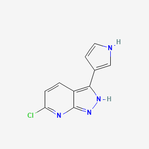 molecular formula C10H7ClN4 B8343495 6-Chloro-3-(1H-pyrrol-3-yl)-1H-pyrazolo[3,4-b]pyridine 