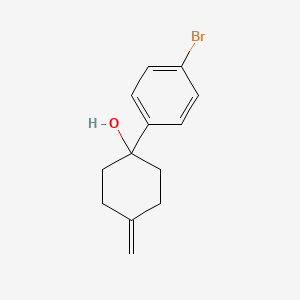 molecular formula C13H15BrO B8343503 1-(4-Bromophenyl)-4-methylenecyclohexanol 