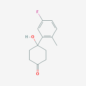 molecular formula C13H15FO2 B8343507 4-(p-Fluoro-o-tolyl)-4-hydroxycyclohexanone 