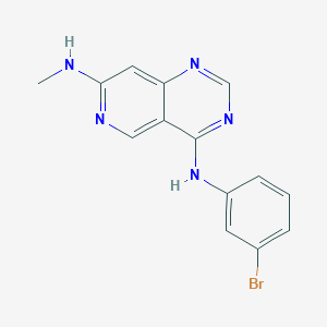 molecular formula C14H12BrN5 B8343523 4-N-(3-bromophenyl)-7-N-methylpyrido[4,3-d]pyrimidine-4,7-diamine 