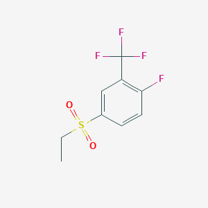 molecular formula C9H8F4O2S B8343527 Benzene, 4-(ethylsulfonyl)-1-fluoro-2-(trifluoromethyl)- 