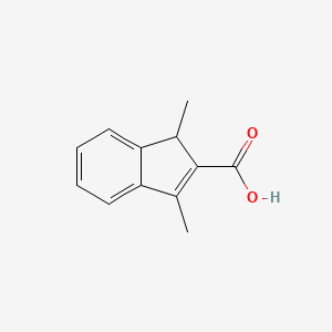 molecular formula C12H12O2 B8343534 1,3-Dimethyl-1H-indene-2-carboxylic acid 