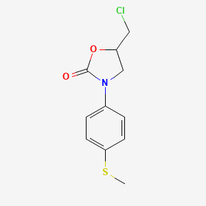 molecular formula C11H12ClNO2S B8343555 5-Chloromethyl-3-(4-methylthiophenyl)-2-oxazolidinone 