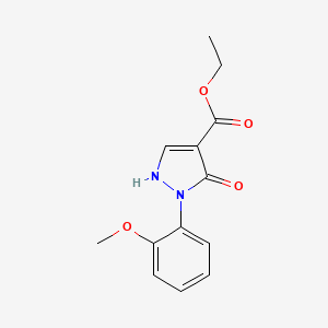 molecular formula C13H14N2O4 B8343561 ethyl 2-(2-methoxyphenyl)-3-oxo-2,3-dihydro-1H-pyrazole-4-carboxylate 