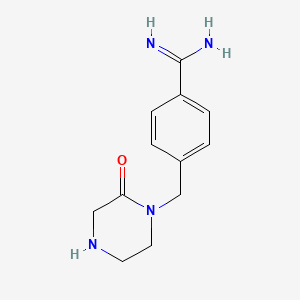 molecular formula C12H16N4O B8343589 4-(2-Oxopiperazin-1-ylmethyl)benzamidine 