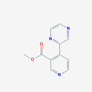molecular formula C11H9N3O2 B8343658 Methyl 4-(2-pyrazinyl)-3-pyridinecarboxylate 